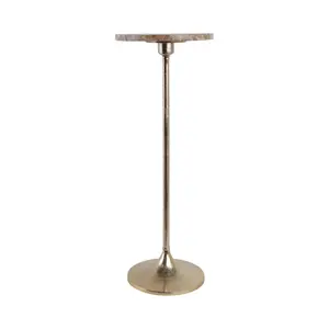 Sagebrook Home 21515-02 27 x 10 in. Marble Top Drink Table, Tan & Gold