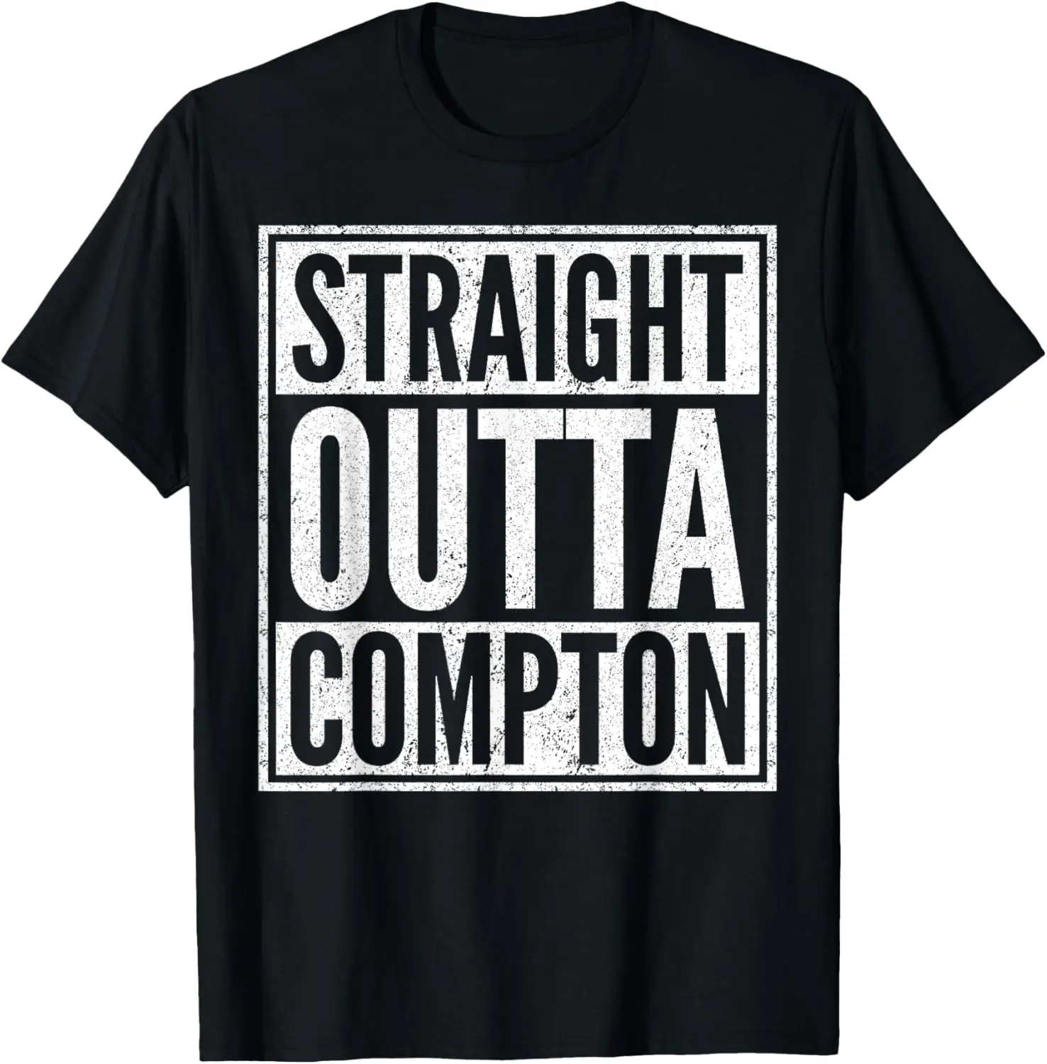Women's 100% Cotton Short-Sleeve Vintage Streetwear Tshirt - Everyday Casual Distressed Graphic Round Neck Clothes, Straight Out Of Compton Themed Costume Top