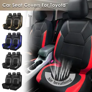 For Toyota RAV4 2000-2026 Car Seat Covers, Full Set Breathable Fabric with PU Leather Seat Protectors Universal Fit Auto Accessories 5-Seats