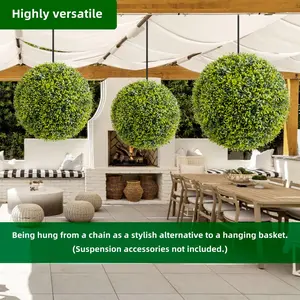 Artificial Plant Topiary Ball Set – Lifelike Fake Boxwood Balls for Indoor Outdoor Decor, Greenery for Home Office Garden Wedding Porch Fireplace Mantle