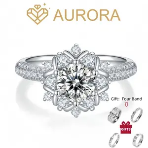 “Blooming Grace” Carat Moissanite Rings in 925 Sterling Silver — High-Quality Synthetic Moissanite, Ideal for Birthday Parties and Engagement Gifts