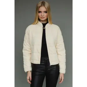 Cream Washed Quilted Jacket