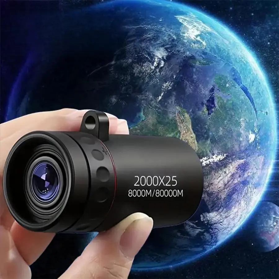 Portable High Power Monocular Telescopic Telescope, 2000x25 Hd Zoom Telescope, Suitable for Outdoor Camping Hiking Concerts, Camping Gadgets 2024, Birthday Gifts, Christmas Gifts, Halloween Gift