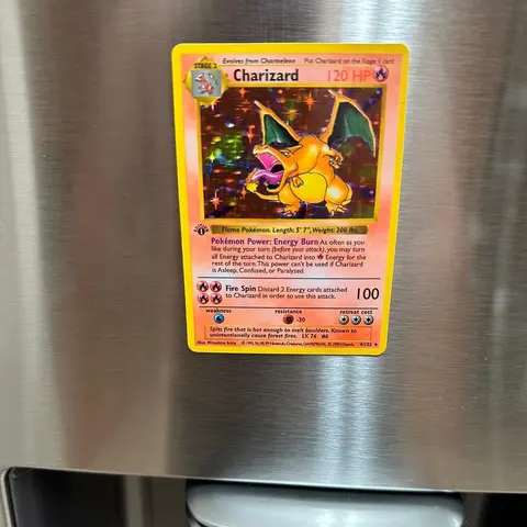 Charizard 1st Edition Shadowless Fridge Magnet Decor Decoration