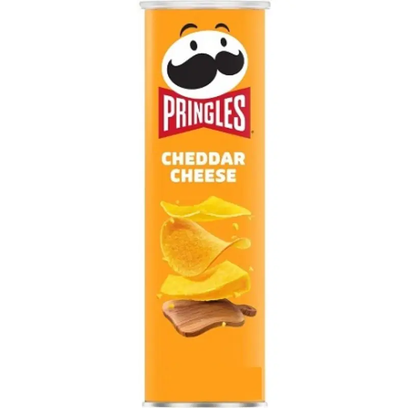 3-Count Pringles Cheddar Cheese Super Stack Crisps, 5.57oz Classic Yellow Cans - Ambient ASMR Food Crisps & Puffed Snacks, Road Trip & Watch Party Snacks, Savory Salty Lunch Side, Grocery Pantry Bulk Bundle (Room Temp)