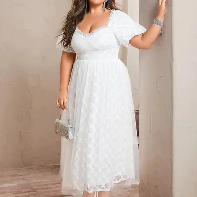 Cute Plus Size White Dresses TikTok Shop
