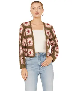 Sadie Women's And Sage Whoopsie Daisy Crochet Cropped Cardigan - Le3466