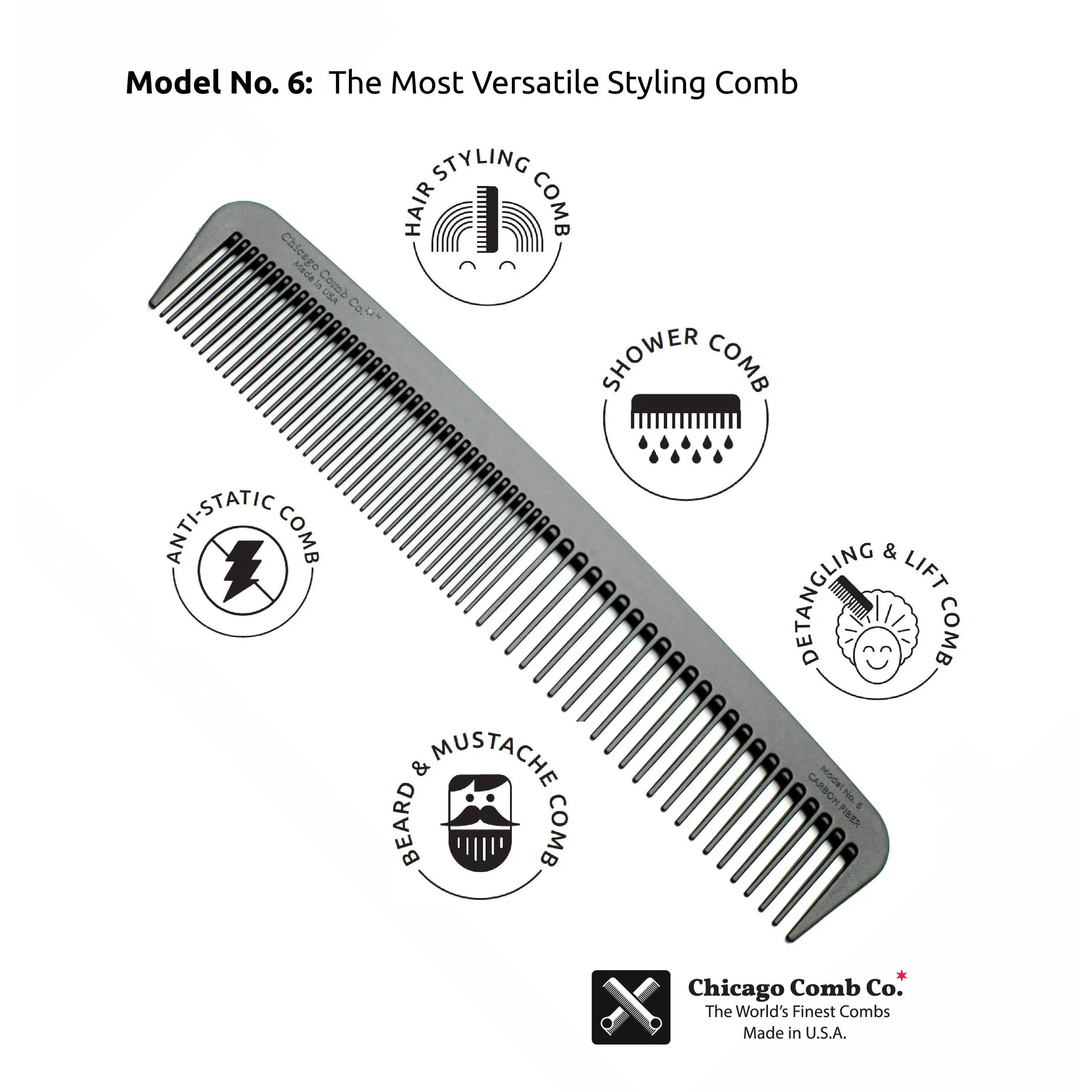 Model No. 6 Carbon Fiber Comb Model No. 6 Carbon Fiber Comb