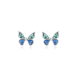 Dainty Monarch Butterfly Sterling Silver Butterfly Earrings