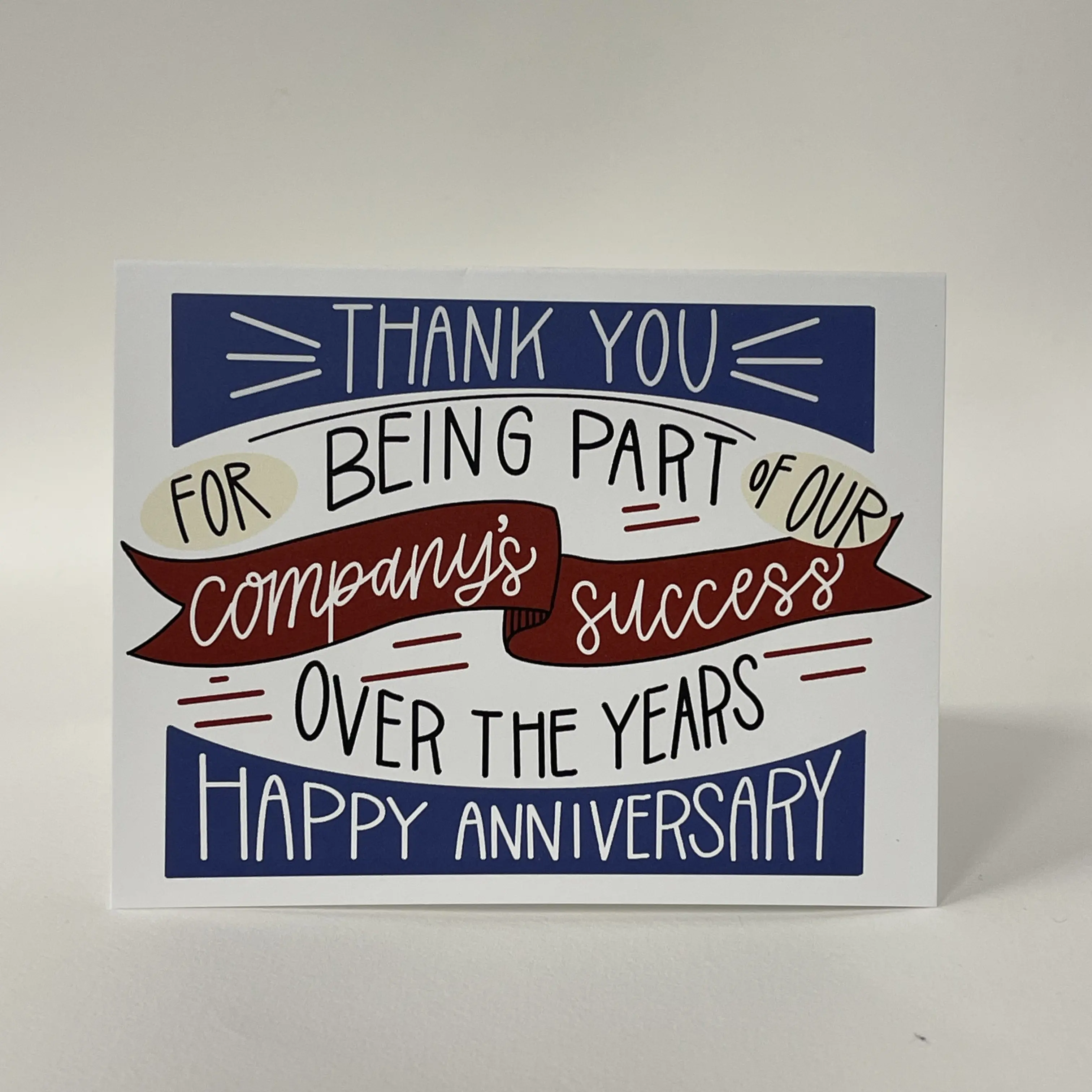 Work Anniversary Banner Professional Greeting Card