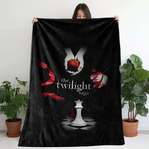 Twilight theme printed flannel blanket, soft and comfortable, suitable for all seasons, perfect as a gift for birthdays and friends