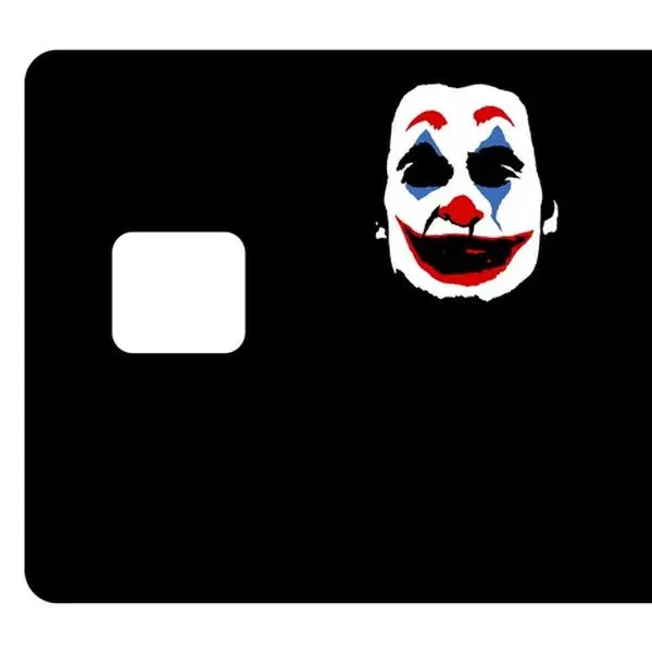 Cool Joker Clown Face Card Skin Sticker – Minimalist Black Makeup Waterproof Credit Card Decal Cover, Unique Gift for Men