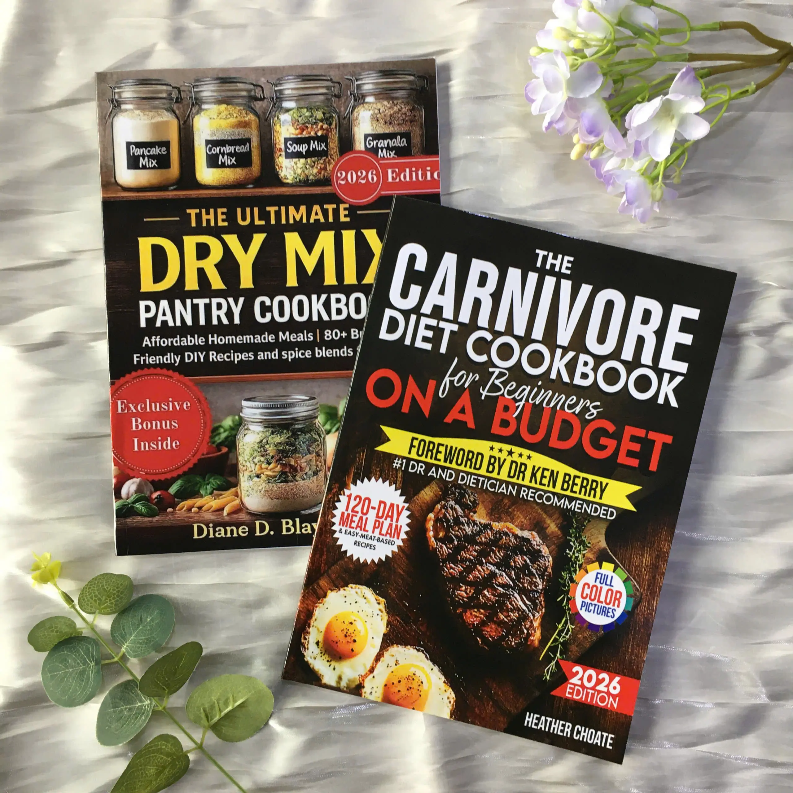 2-Book Carnivore Diet & Dry Mix Pantry Cookbook Set, Budget-Friendly Recipes, 120-Day Meal Plan, Homemade Mixes, 2026 Edition