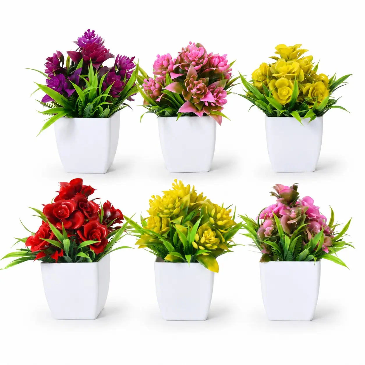 6pcs High-Realism Rose Lotus Combo, Waterproof Plastic Fake Flowers, Decorative Artificial Flower, Artificial Plants, Home Decor for Living Room, Balcony, Indoor/outdoor, Festive Decoration