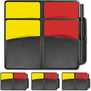 Soccer Referee Cards, 5-Pack Durable Red and Yellow Cards for Soccer Volleyball Rugby Baseball Wear-Resistant Referee Cards with Pencil Ideal for All Levels of Play & Training