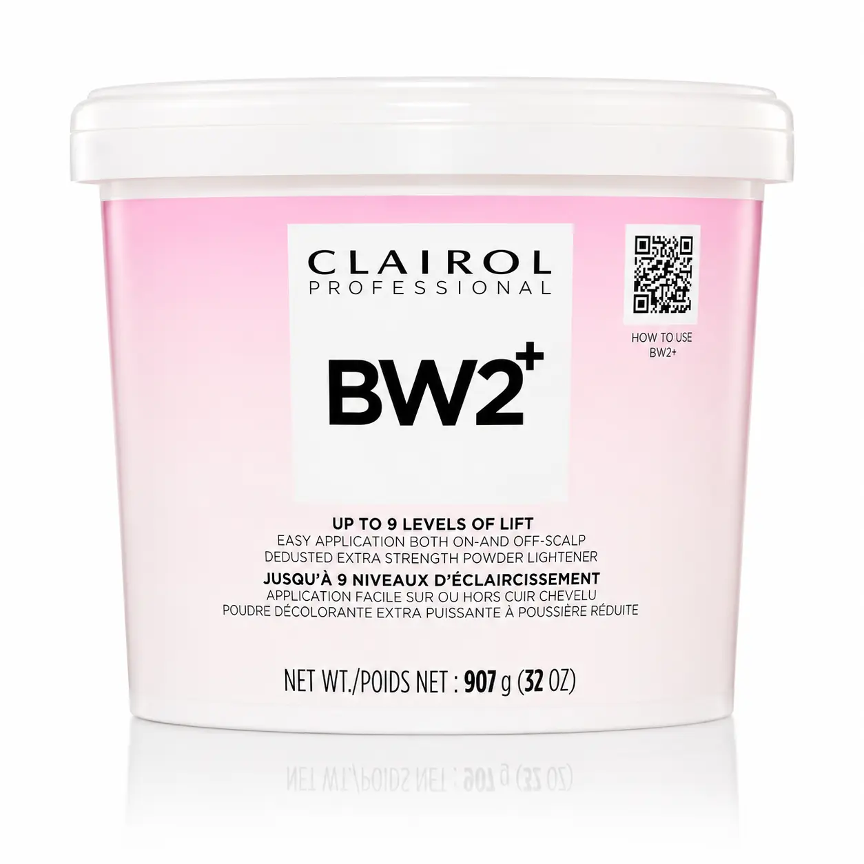 Clairol Professional BW2+ Powder Lightener 32oz, Dedusted Extra Strength Hair Bleach Powder, Up to 9 Levels of Lift, For On & Off Scalp Lightening, Highlights, Balayage & Color Correction
