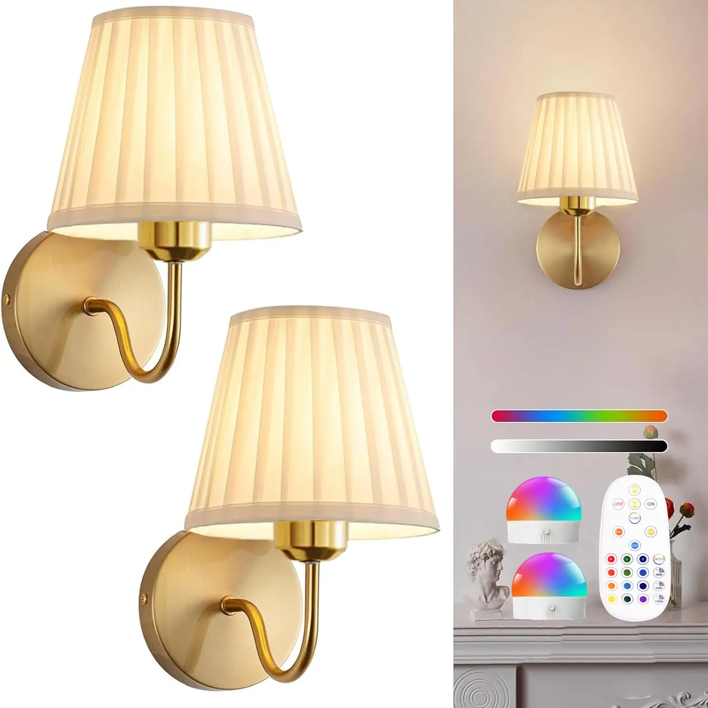 Battery-Powered Wall Light, Wireless Charging with Remote Control, Adjustable Brightness, Light Dimmable, 15 RGB Colors, Timer, Ideal for Home Decor, Modern Mood Lighting, Dimmable Wall Lamp, Home Decoration Lamp, Decorative Light, Dimmable Lights