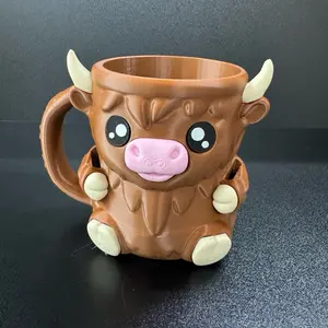 Adorable Highland Cow Ice Cream Pint Holder – Spoon Storage & Hidden Drawer