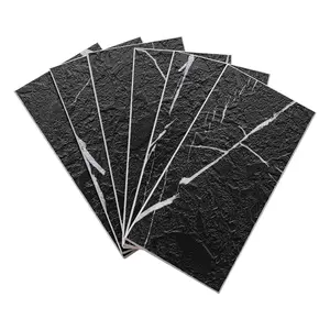Jeedeson 100-Pack Smooth Black Subway Wall Tile, 3 in. x 6 in. Peel-and-Stick Wall Tile for Kitchen, Bathroom Decor & Room Decor