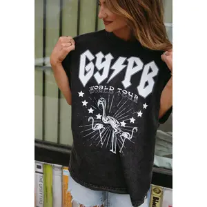 Flock n' Roll GYPB Flamingo Rocker Tshirt Cotton Top Womenswear Fits Tee Vintage