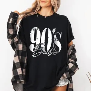 Vintage Washed Cotton Tee Women, 90s Distressed Graphic Short Sleeve