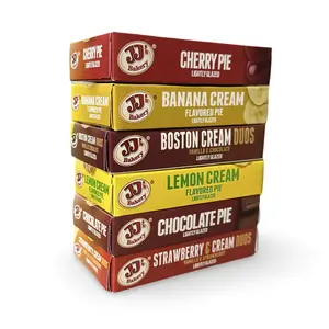JJ's Bakery Cream Pie 6 Flavor Variety Pack: Cherry, Chocolate and Banana, Lemon, Strawberry and Boston Cream Pies | 6 Pack