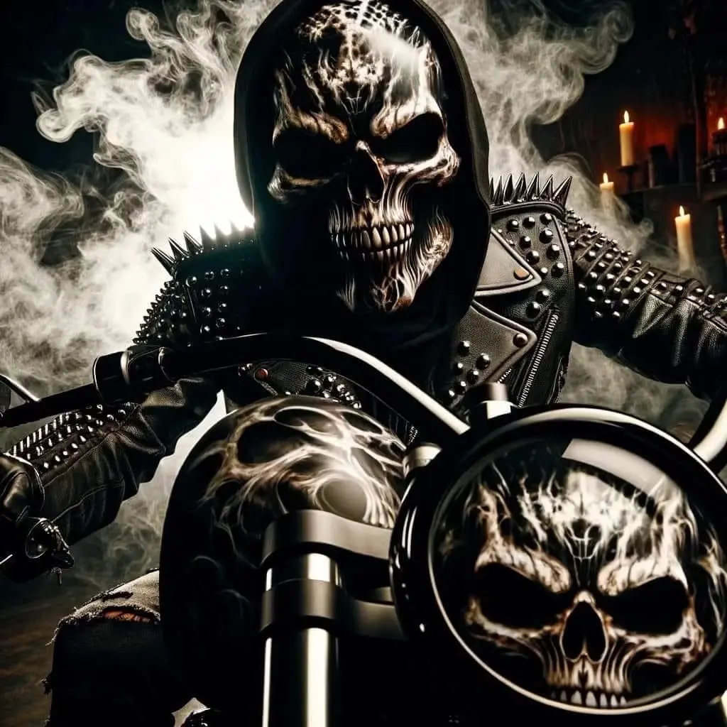 Biker skeleton tumbler