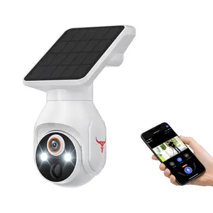 1080p Solar Panel Wi-Fi Light Bulb Security Camera, Smart AI Human Detection, 355°Panoramic Surveillance, Outdoor Camera with 2-Way Audio, Color Night Vision, Cloud Storage, Live View, 2.4gWIFI