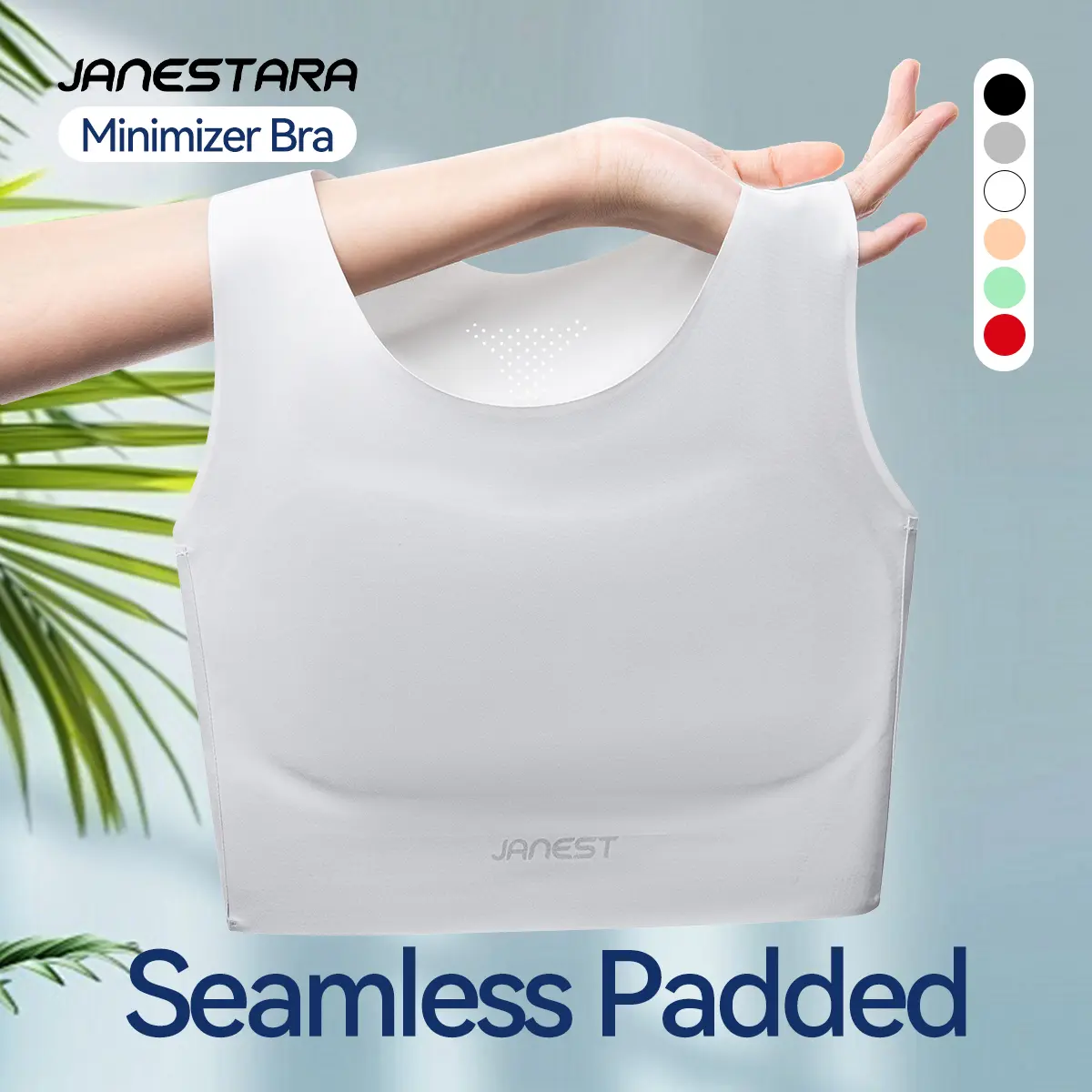 Breathable Seamless Chest Binder Bra – Minimizer Workout Bra for Large Bust, High Impact Support & Comfort