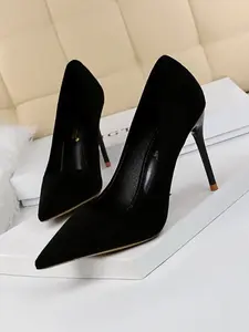 Velvet Pointed Toe High Heels Stiletto, Luxurious Soft Touch, Slender Leg Lines, Multiple Colors Available, Perfect for Evening & Daily Wear
