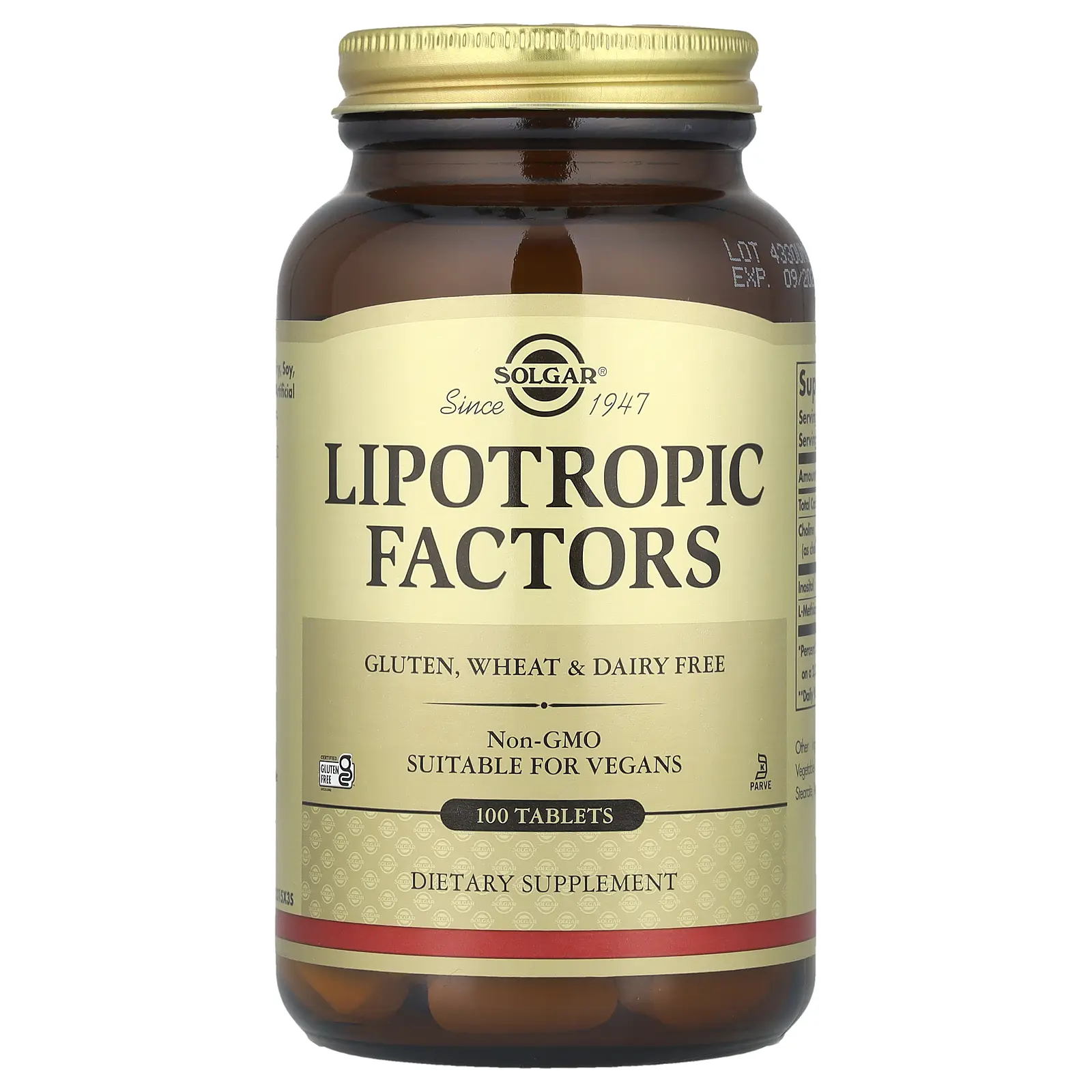 Solgar Lipotropic Factors, 100 Tablets
