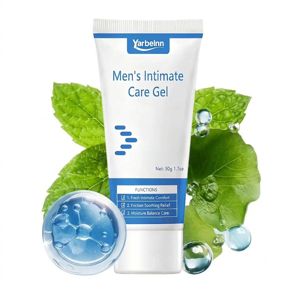 Yarblenn Men's Intimate Care Gel - Sensitive Skin, Hyaluronic Acid Infused, Body Care for Daily Cooling Comfort, Deeply Moisturizing Moisture Boost