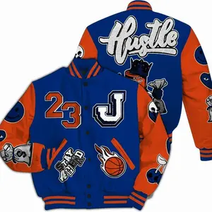 Varsity Jacket To Match Mid Knicks 1s - Hustles Money Number 23 All Over Print SYX