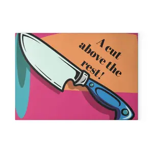 A Cut Above the Rest Glass Cutting Board Kitchen Decor, Gift for Chefs, Housewarming Present 8"x 11"