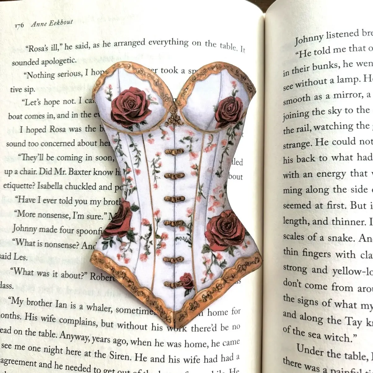 Rose Corset Romance Novel Bookmark - Perfect for Book Lovers
