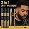 Men's Unscented 3-In-1 Hair Care Temporary Hairline Enhancement Spray Kit - Free Precision Razor, Sweatproof Pencil, 3-Step Adult At-Home Use, Gap-Blending, Long-Lasting Natural Bold Finish (Jet Black)