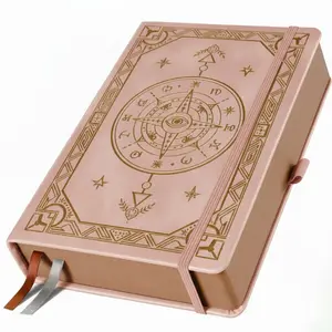 Mystic Compass Journal PU Leather A5 Notebook, Gratitude Journals, 320 Lined Pages, Elastic Closure & Ribbon Bookmark, Premium Hardcover Planner