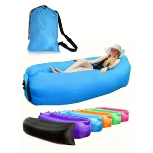 Outdoor Air Lazy Inflatable Sofa Bag,Portable Inflatable Air Sofa Lounger - Self-Inflating No-Pump Lazy Sofa / Air Bed ; Quick-Fill Portable Air Couch , Waterproof & Leak-Resistant Polyester Fabric, Durable Stitching, Rectangle Single-Person Recliner;