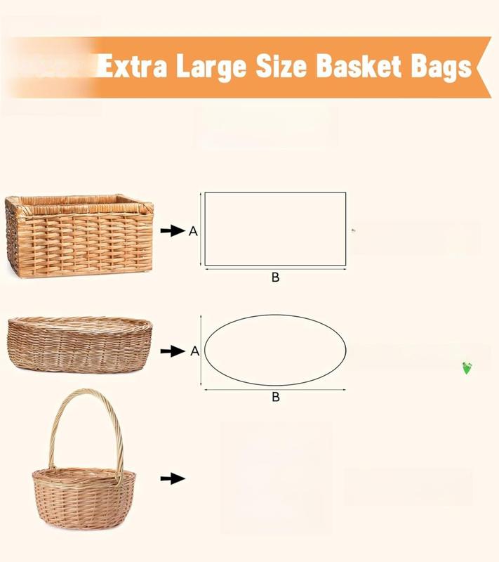 6PCS Extra Large Cellophane Bags, 30x40 Inches Clear Cellophane Wrap for Gift Baskets, Jumbo Huge Packaging Clear Gift Bags 2.8 Mil Thick