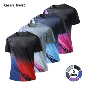 Clean Gent Men’s 4-Piece Quick-Dry Sports T-Shirt Set — Comfortable casual crew-neck short-sleeve tops with contrasting colors, breathable mesh for lightweight running and fitness wear; suitable for everyday and gym outfits; summer men’s tops.