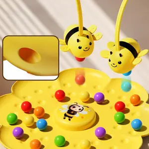 Bee Magnetic Beads Set, Color Recognition Parent-Child Interactive Toy, Focus Training Game for Kids, Family Gathering Prop