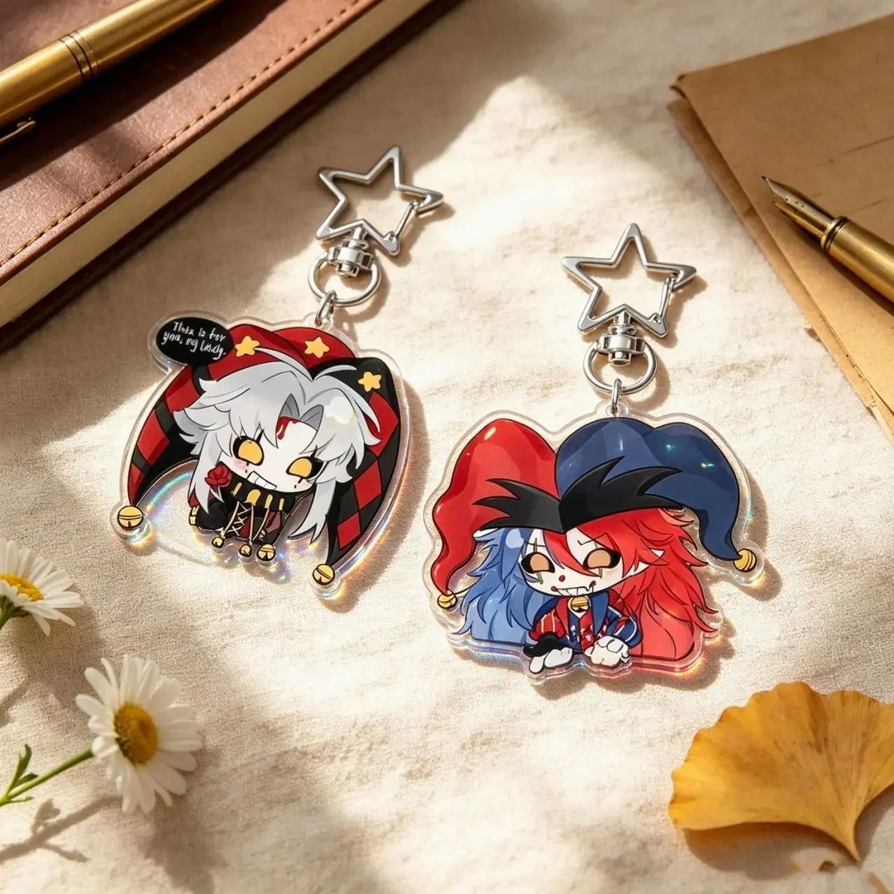 The Freak Circus Acrylic Keychain Chibi Pierrot  Charm