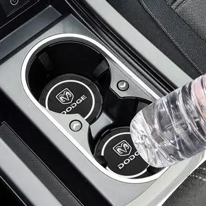 Dodge Silicone Non-Slip Cup Holder Mat for Charger Challenger Durango Journey, Car Interior Protector & Easy-Clean Accessory