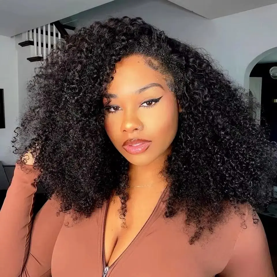 Bling Hair Glueless 3 IN 1 Half Wig Deep Wave Human Natural Hair for Women Seamless Flip Over Half Wig With Drawstring Invisible Hairline Ready to Wear Beginner Friendly Vacatiob Hair Wigs