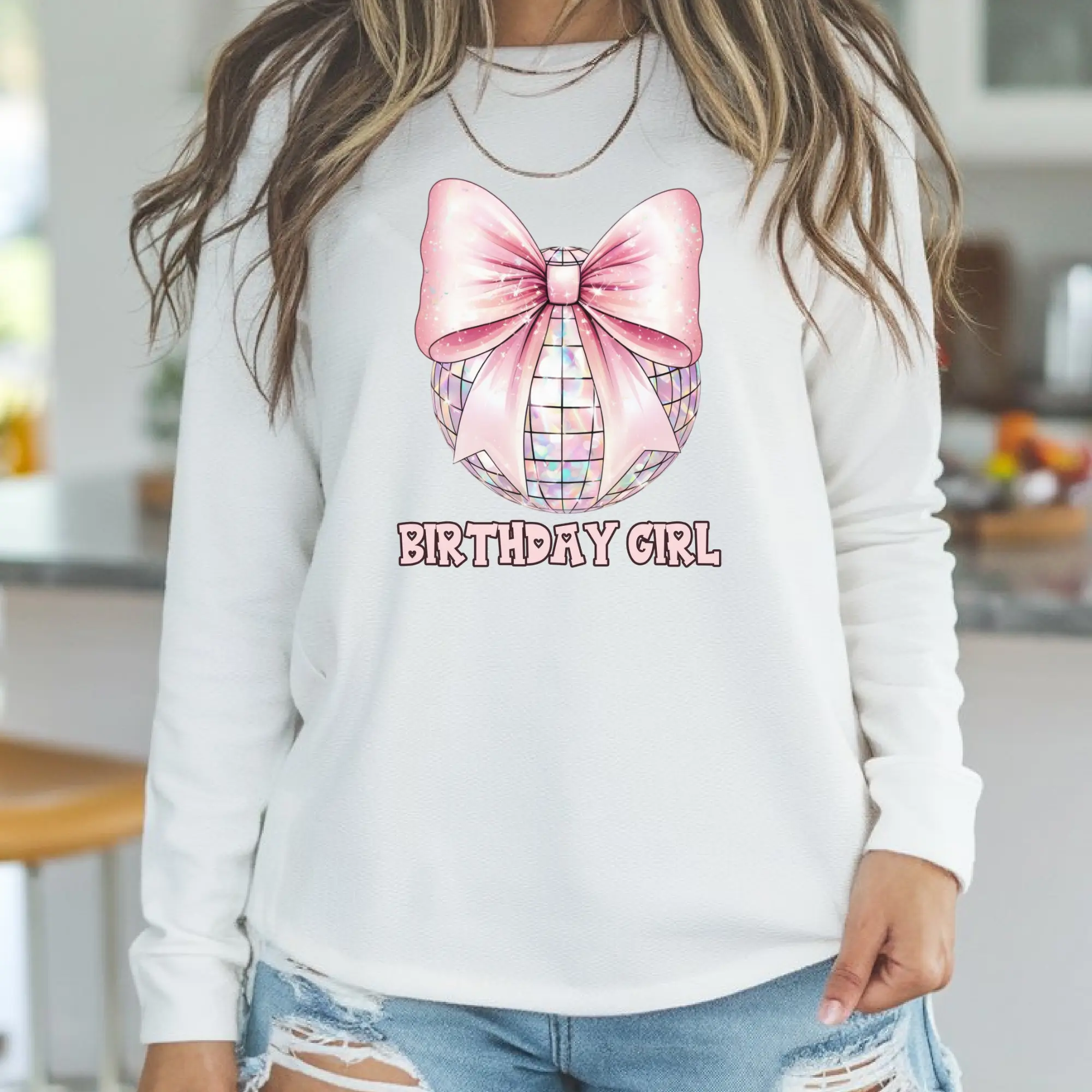 Coquette Birthday Girl Disco DTF Transfer | Custom Graphic Tee or Hoodie