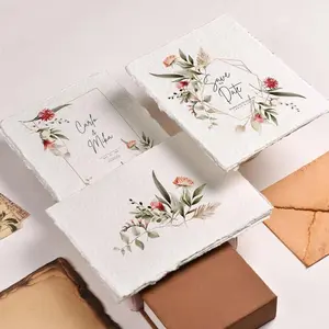 25 Packs 400 GSM Rough/Textured Watercolor Drawing/Sketching Paper, 6"X4"(A6)- Handmade/Deckle Edge Paper Made from Virgin Egyptian Cotton - Off-White by Leather Village