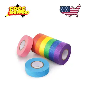 8 Rolls Colored Masking Tape Rainbow Colors Painters Tape Colorful