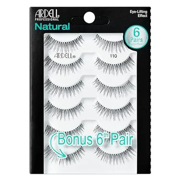 False Eyelashes, Natural 110, 5 pair + bonus pair Multipack for Eye-Lifting Effect