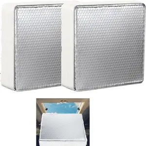 2 Pack RV Vent Insulator RV Skylight Cover with Reflective Surface Universal Camper Skylight Shade for Vent Inside Camper Trailer (2 pack 14 * 14 * 3")