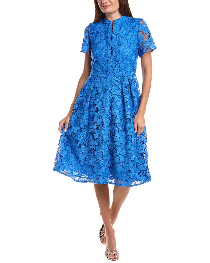 T Tahari Embroidered Midi Dress